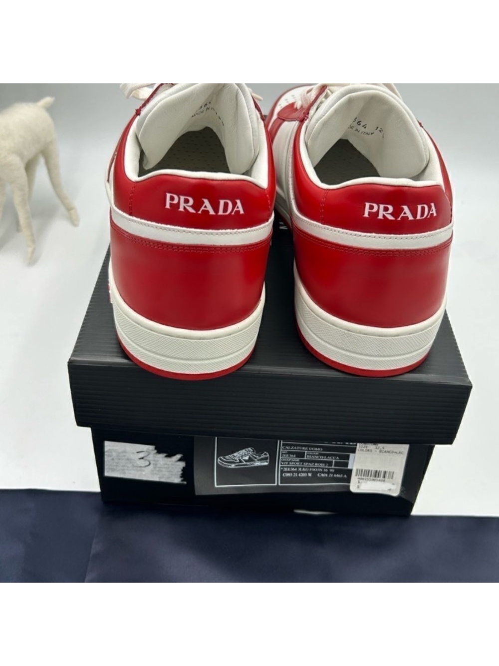 Men’s Prada downtown leather logo sneakers size 12.5. Made in Italy. - Picture 4 of 9